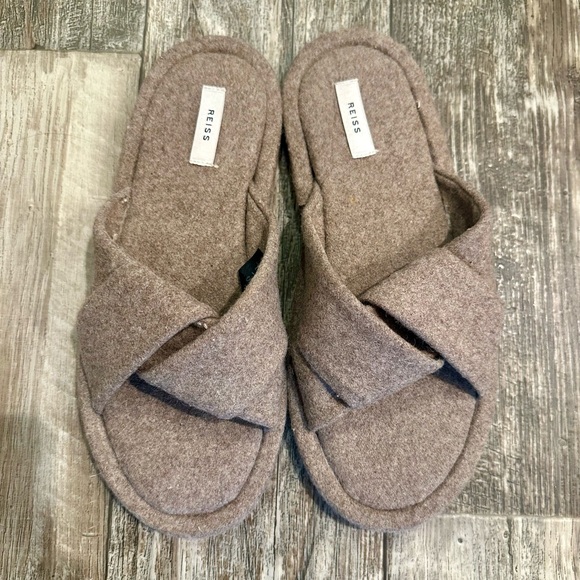 REISS - Amhurst Wool Felt Slider Slippers - Brand New! - Picture 3 of 5